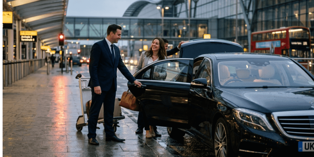Benefits of using a chauffeur service for UK airport transfers with a luxury executive car